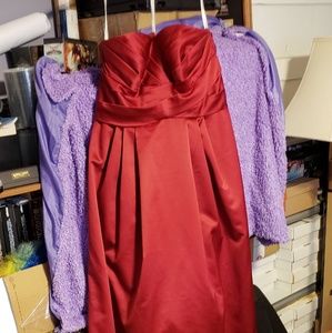 David's Bridal red ball gown